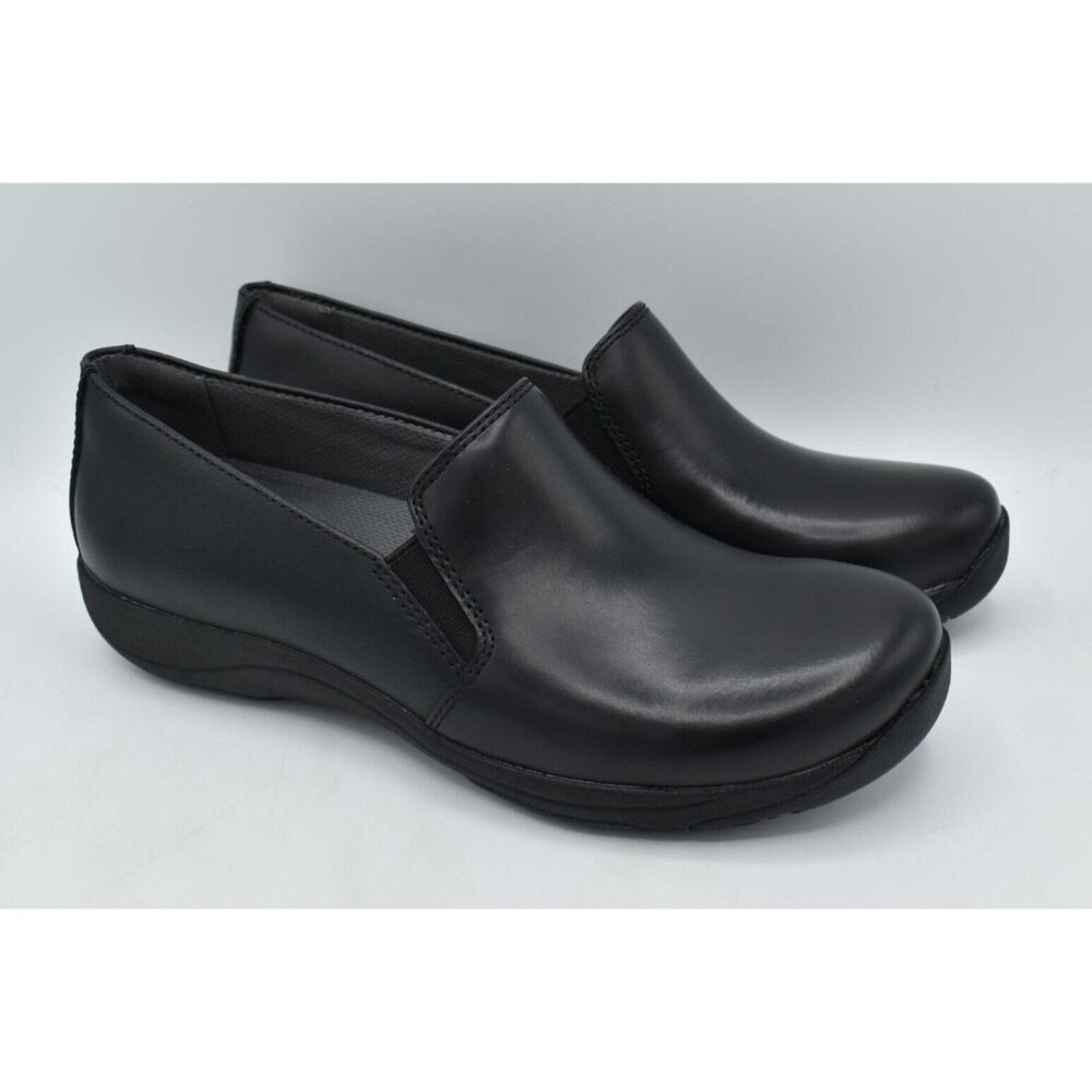 Dansko Womens EU 40 US 9.5-10 Nora Black Leather Slip On Loafers Shoes Clogs